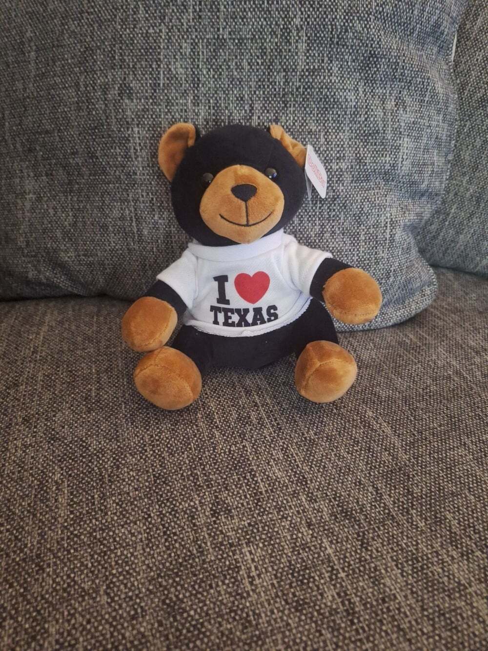DoliBu 'I Heart Texas' Black Bear Plush Toy with White T-Shirt